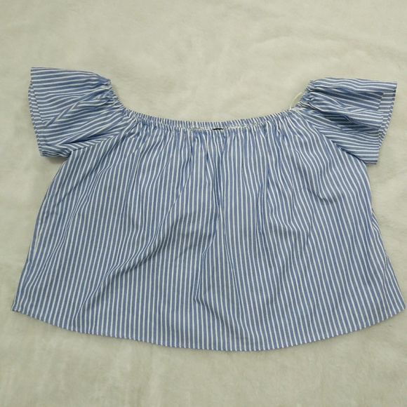 Zara off the shoulder striped top :B0x I: - Picture 2 of 6